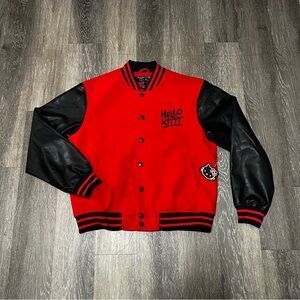 NWT Hello Kitty & Friends x Forever 21 Sanrio Red Varsity Jacket Men's Large